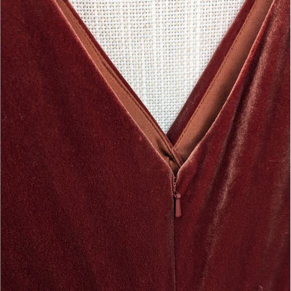 Revelry Vera Velvet V neck Long Sleeve Front Slit Wrap Maxi Dress, size 6 - Picture 6 of 10